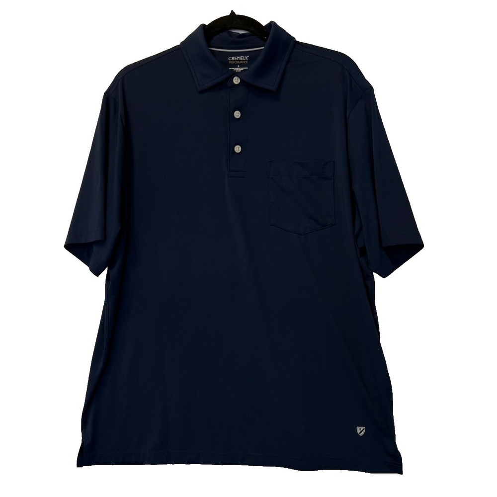 Men's Cremieux Performance Navy‎ Blue Golf Polo Size Large